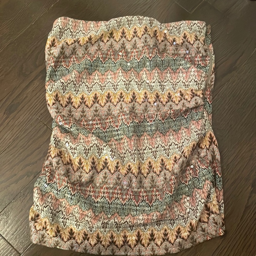 Express strapless multi colour top